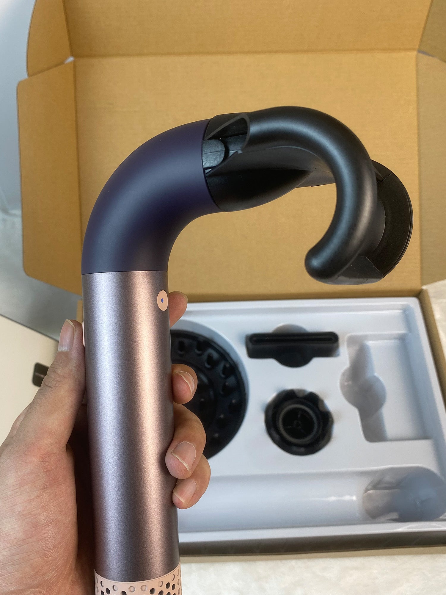 Ergonomic L-Shaped Styling Dryer – Lightweight, Powerful & Easy-Control Design