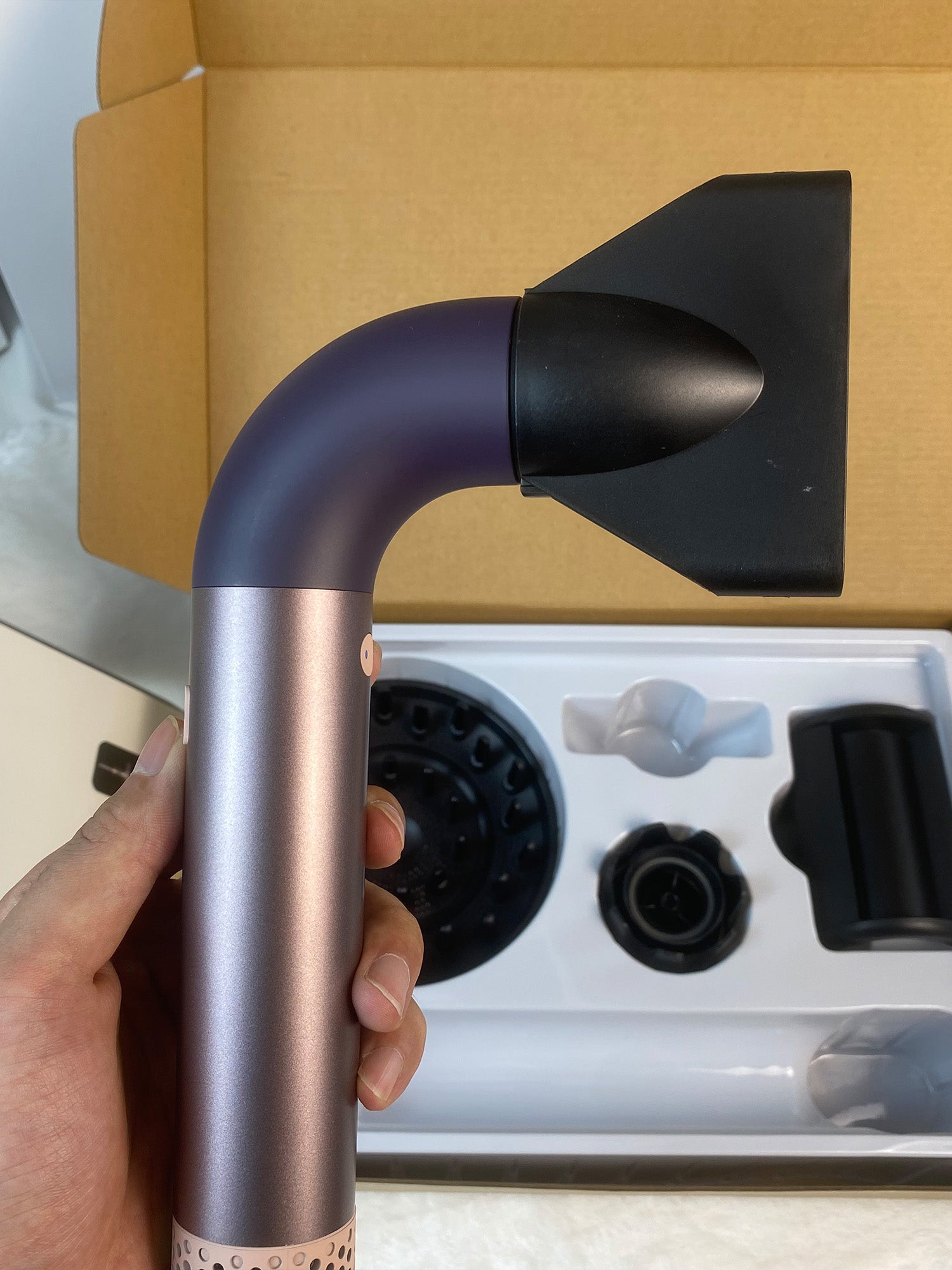 Ergonomic L-Shaped Styling Dryer – Lightweight, Powerful & Easy-Control Design