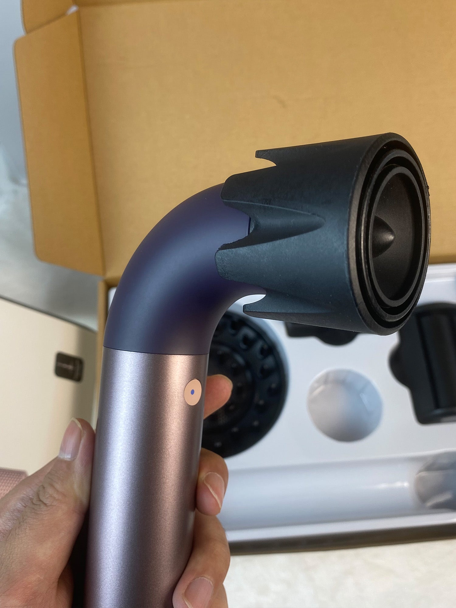 Ergonomic L-Shaped Styling Dryer – Lightweight, Powerful & Easy-Control Design
